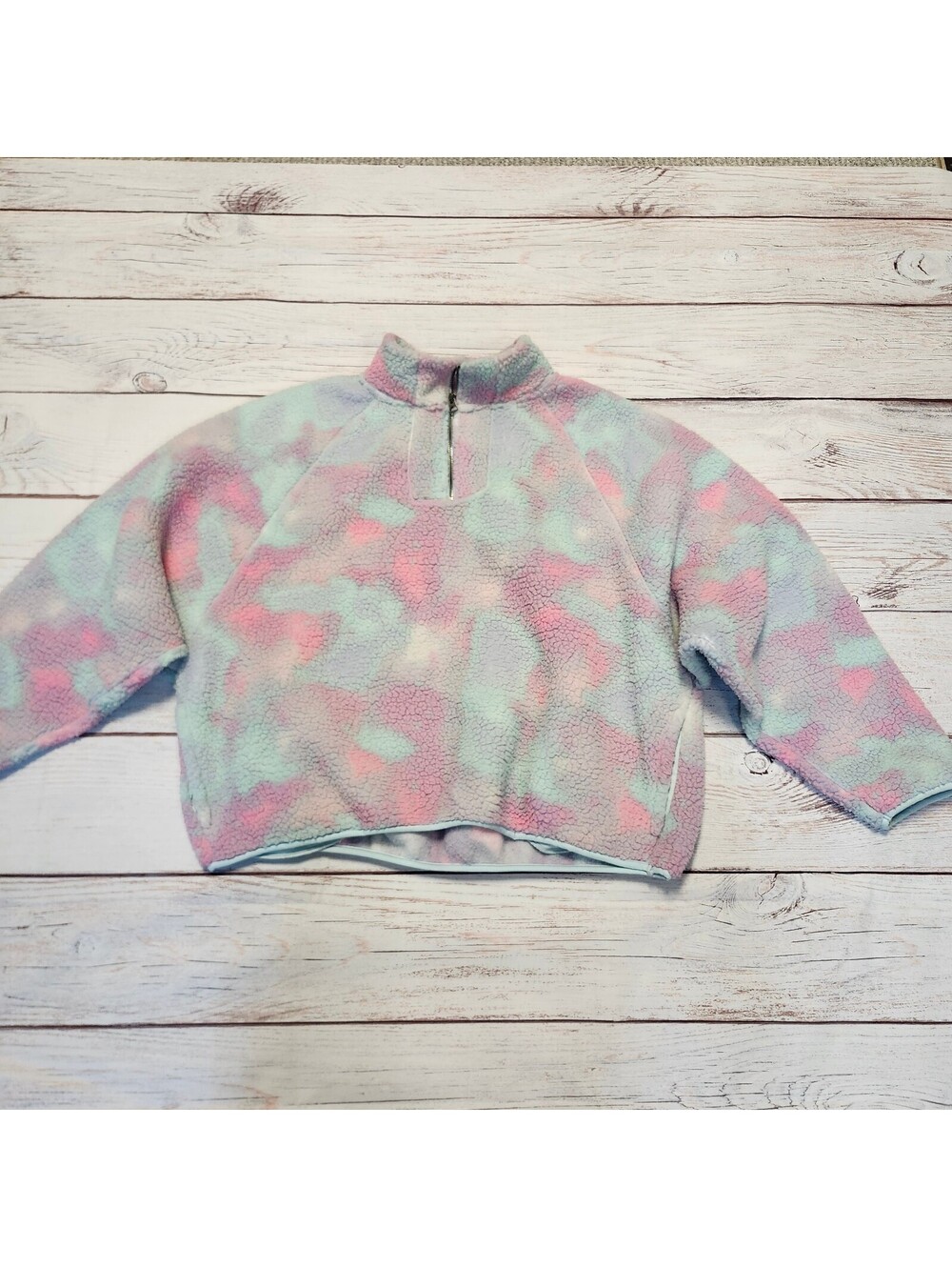 American Eagle Pastel Sherpa Quarter Zip Pullover Multicolor XL